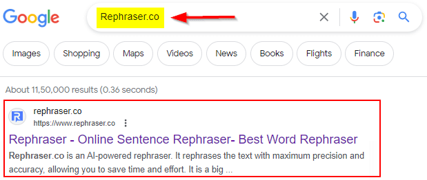 How to Use Rephraser.co Tool - Step 1