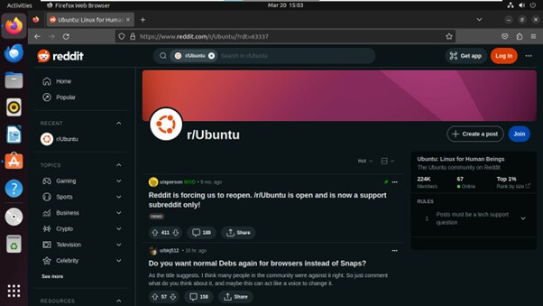 Ubuntu subreddit