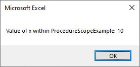 Value of x within ProcedureScopeExample-10