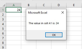 value from a cell using a macro