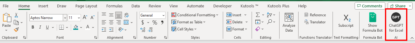 How to Use AI in Excel Example 1- Step 3