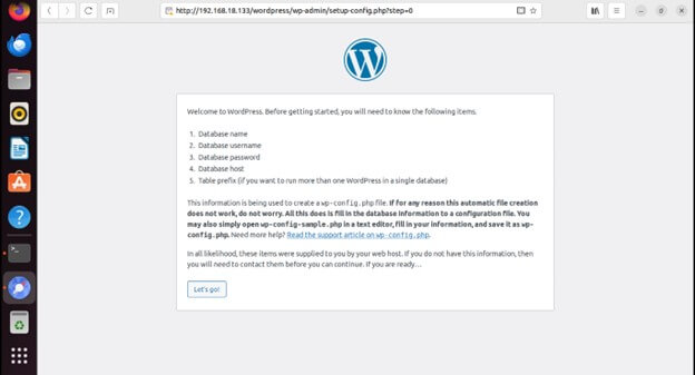 Accessing WordPress setup -database information