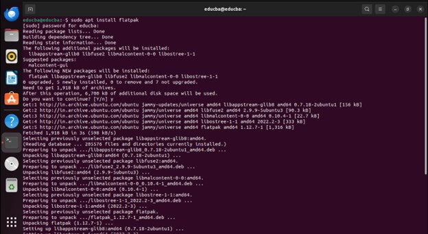 Install Firefox on Ubuntu- Flatpak running command
