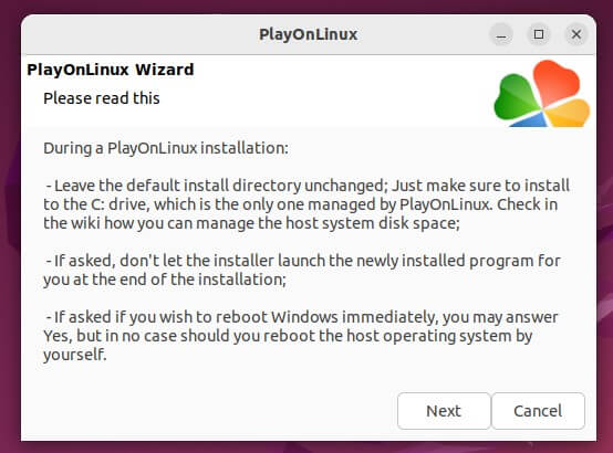 Install Play on Linux- wizard