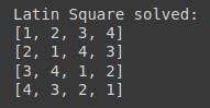 Latin Square solved