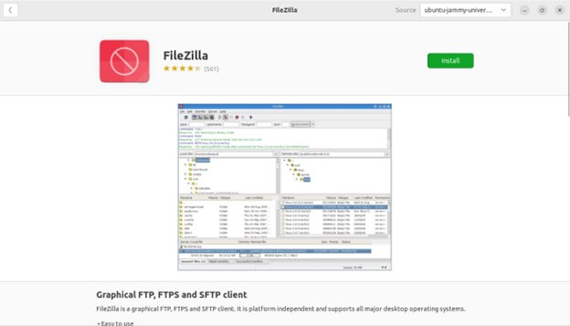 Locate FileZilla - search results