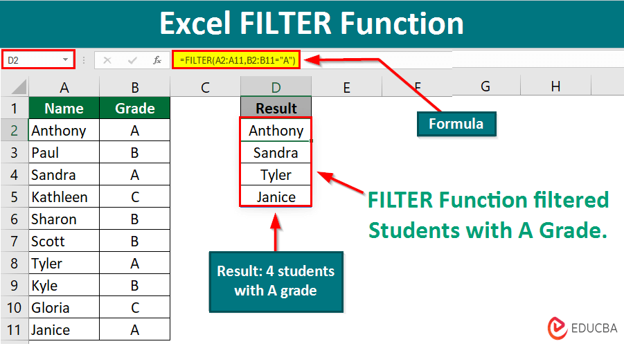Excel FILTER Function