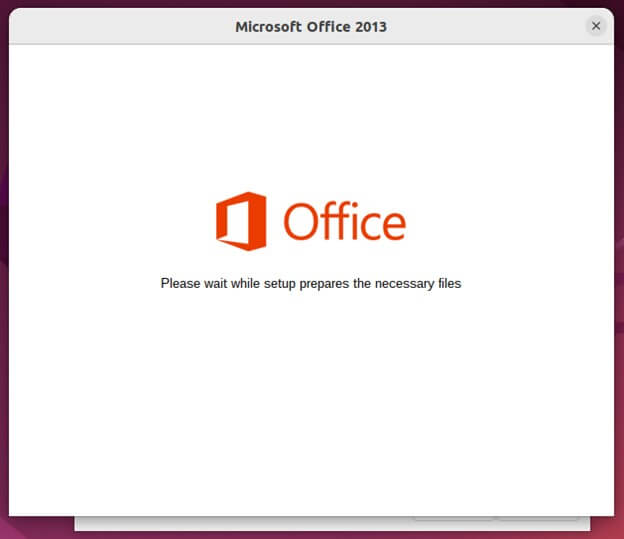 MS Office setup window