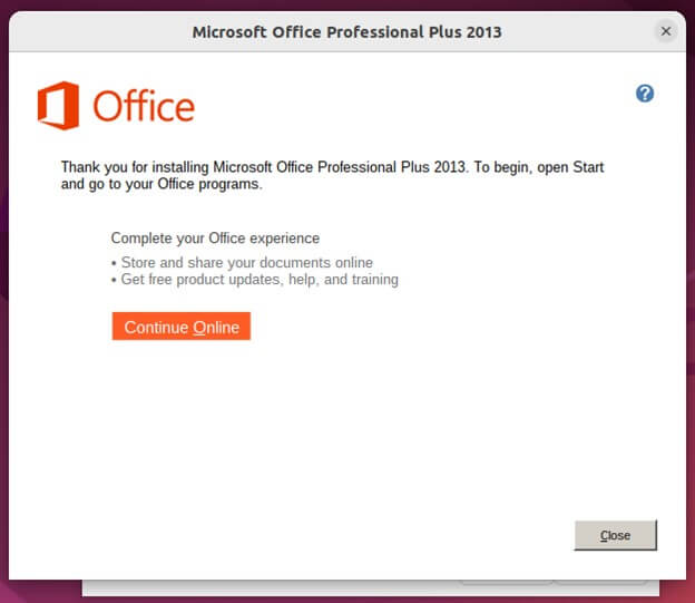 Microsoft Office- Ubuntu PC installed