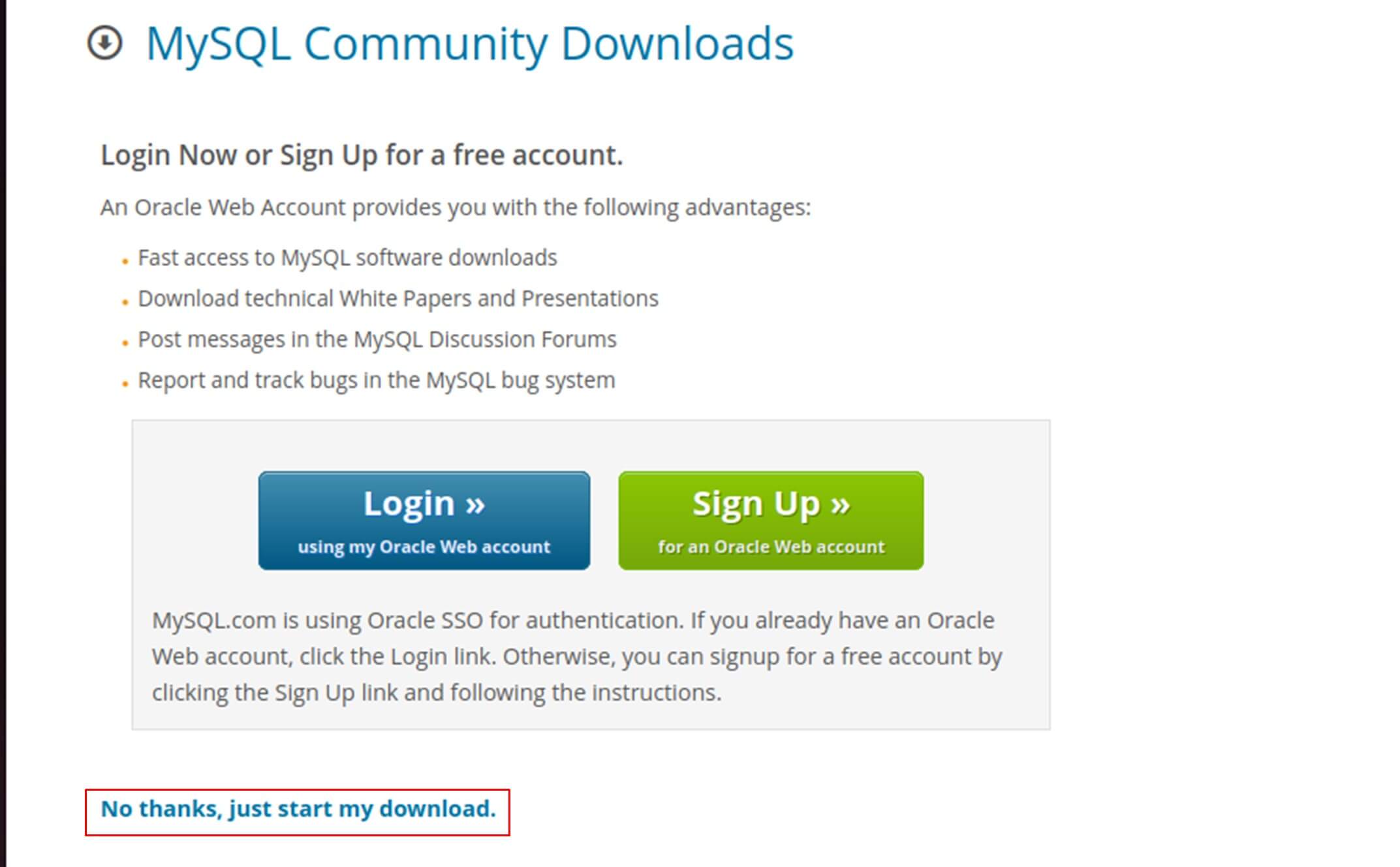 MySQL community downloads