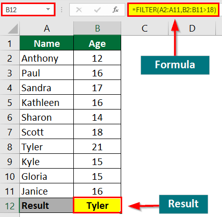 Use Excel Filter Function 2