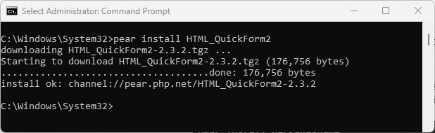 install HTML_QuickForm2