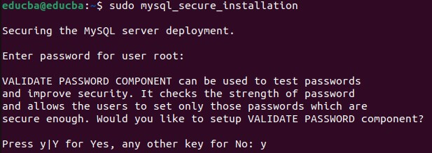 setting up MySQL -user root