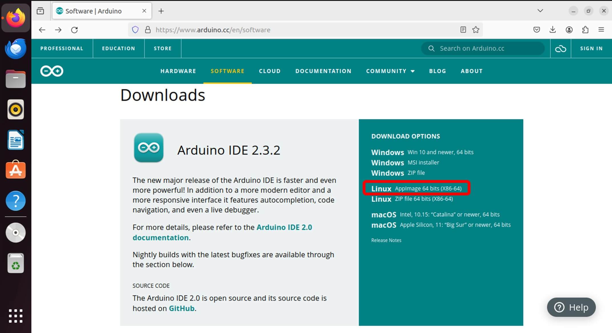 Downloading Arduino IDE -64bits