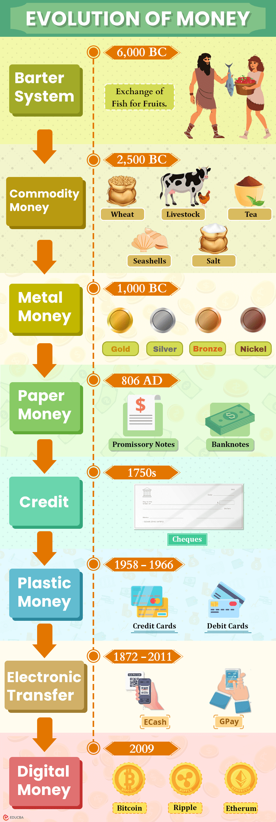 Evolution of Money Infographic: Timeline + Examples