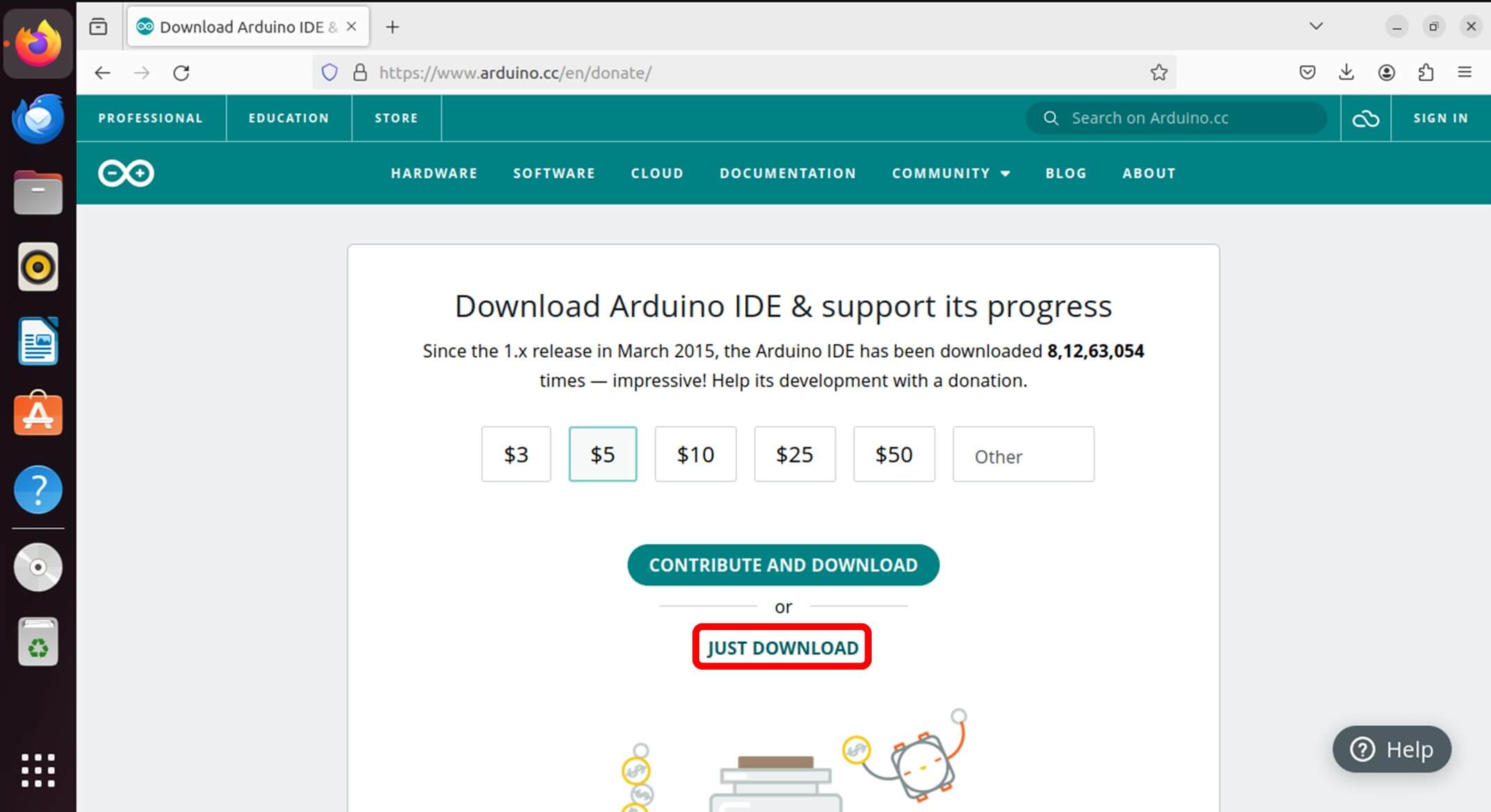 Just Download button -IDE
