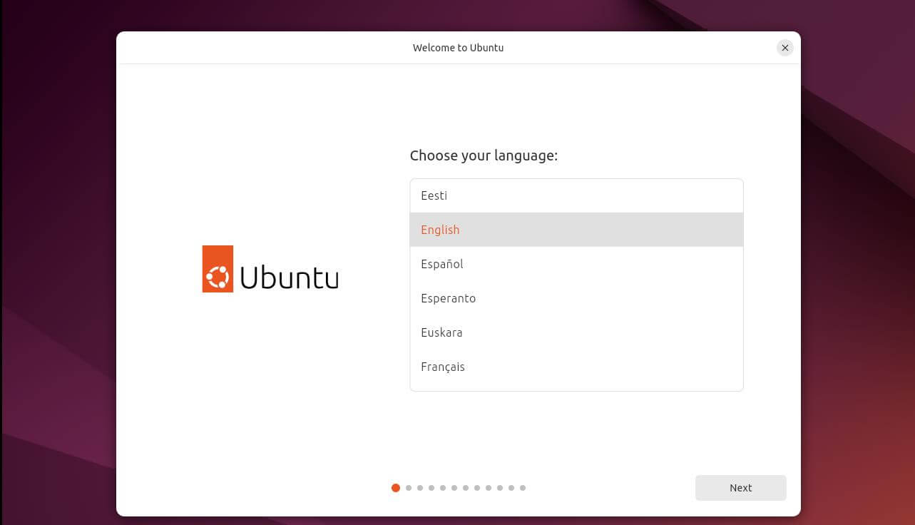 Ubuntu-installation language