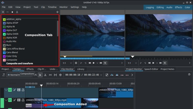 Ubuntu Video Editors-Adding Transitions