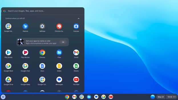 ChromeOS Flex- Desktop View apps