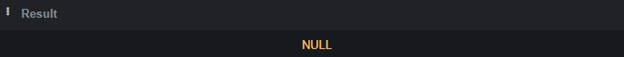 NULL Number of Characters