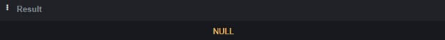 Result -NULL