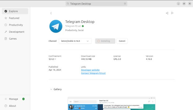 Ubuntu Telegram desktop
