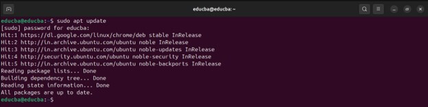 Update Package List -sudo apt update