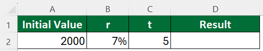 Enter available data in Excel