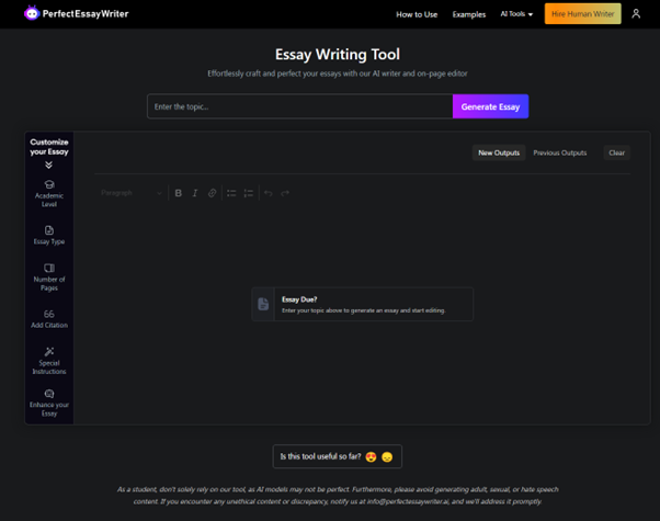 PerfectEssayWriter Best AI Essay Writer