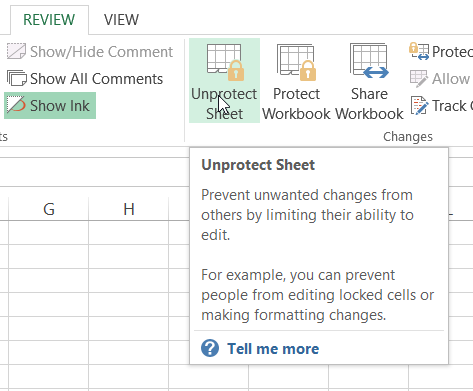 Remove Worksheet Protection