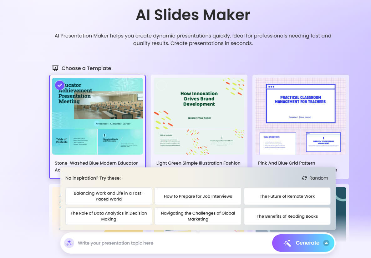 Make a Presentation with AI