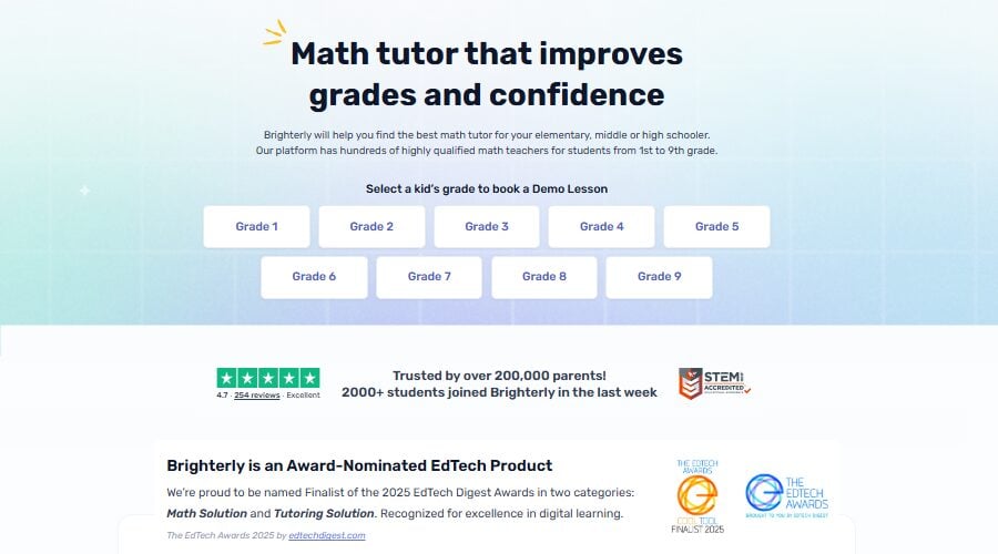 Brighterly Math Tutoring