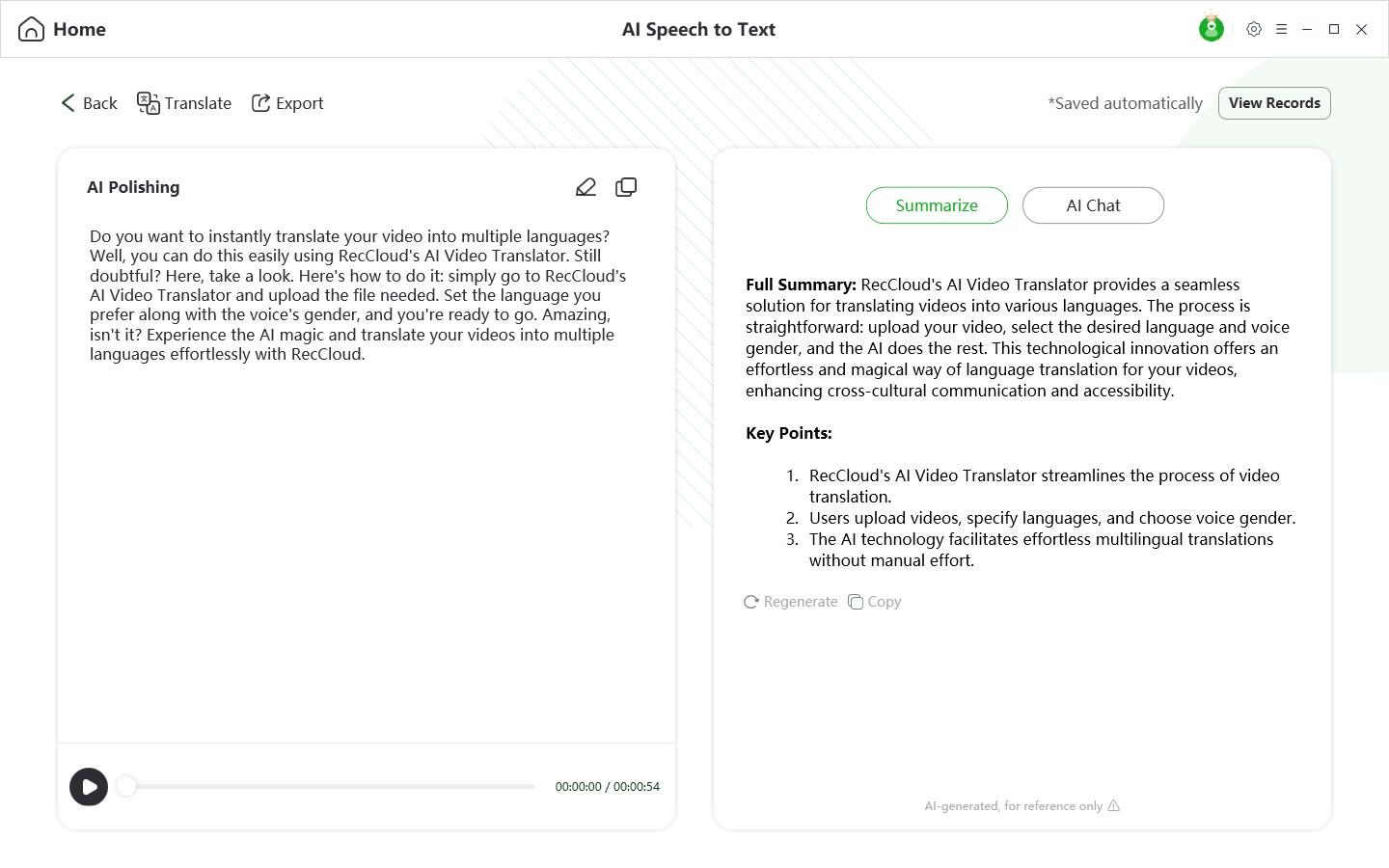 AI Speech to Text