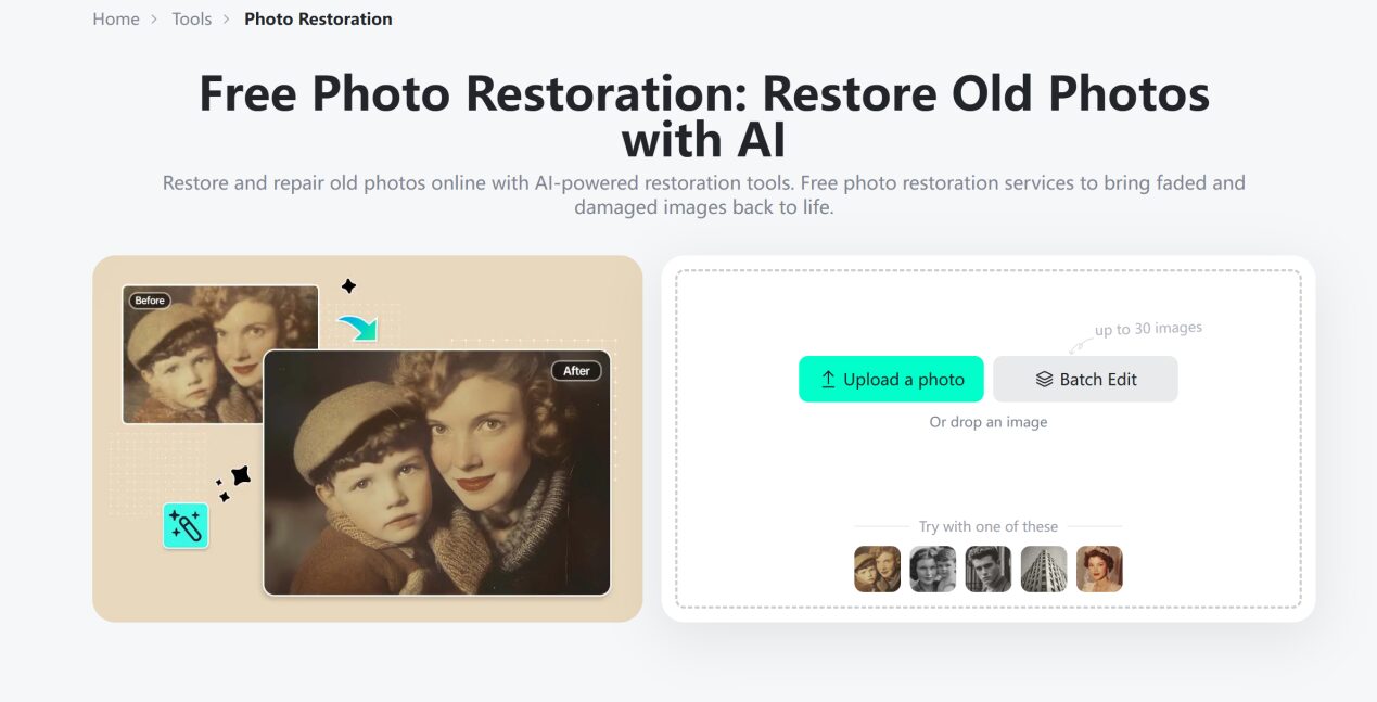 Access the Photo Restoration Tool Page