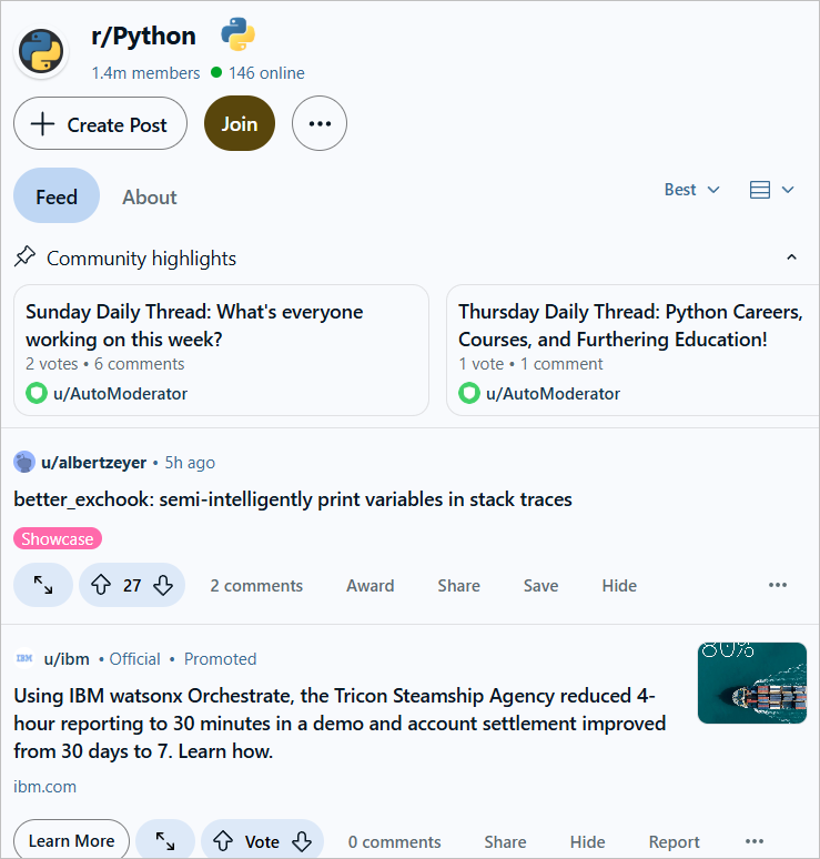 Reddit python