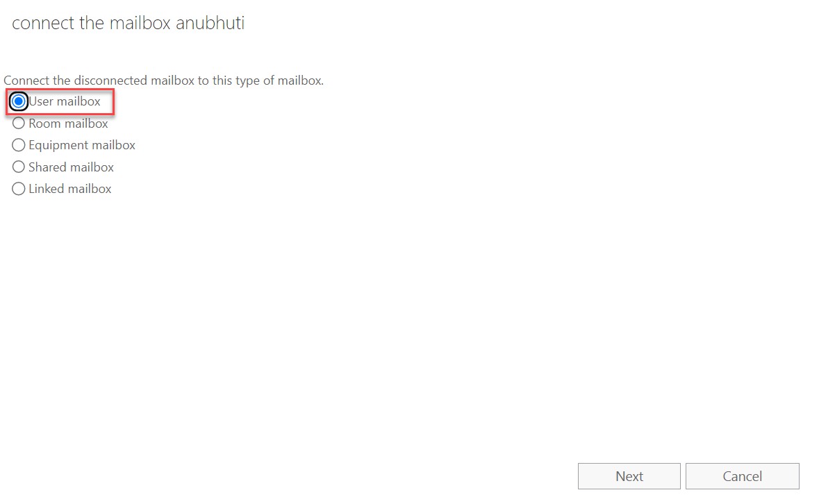 User mailbox