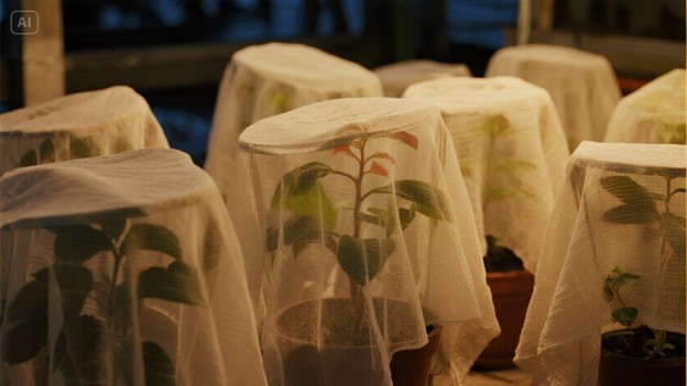 Covering plants with breathable cloths
