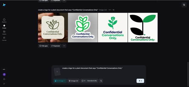 Dreamina's AI logo generator