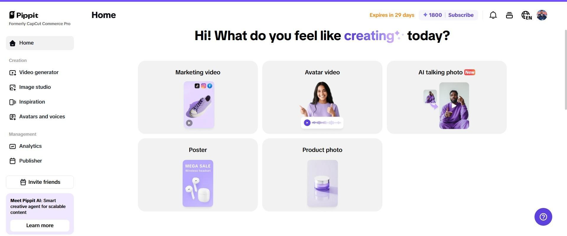 Pippit AI Short-Form Video Content