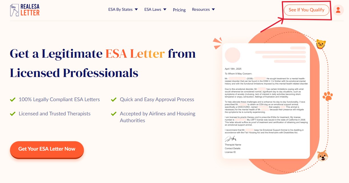 Start the Pre-Screening (RealESALetter Review)