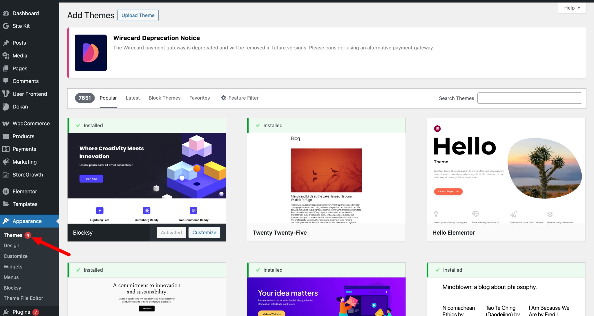 Choose a Dokan Compatible Theme