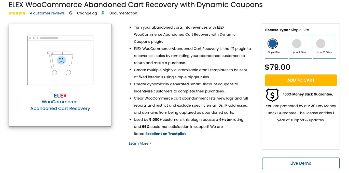 ELEX WooCommerce Abandoned Cart Recovery with Dynamic Coupons