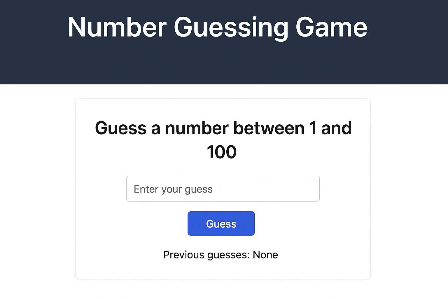 Number Guessing Game