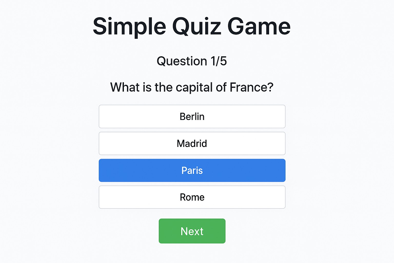 Simple Quiz Game