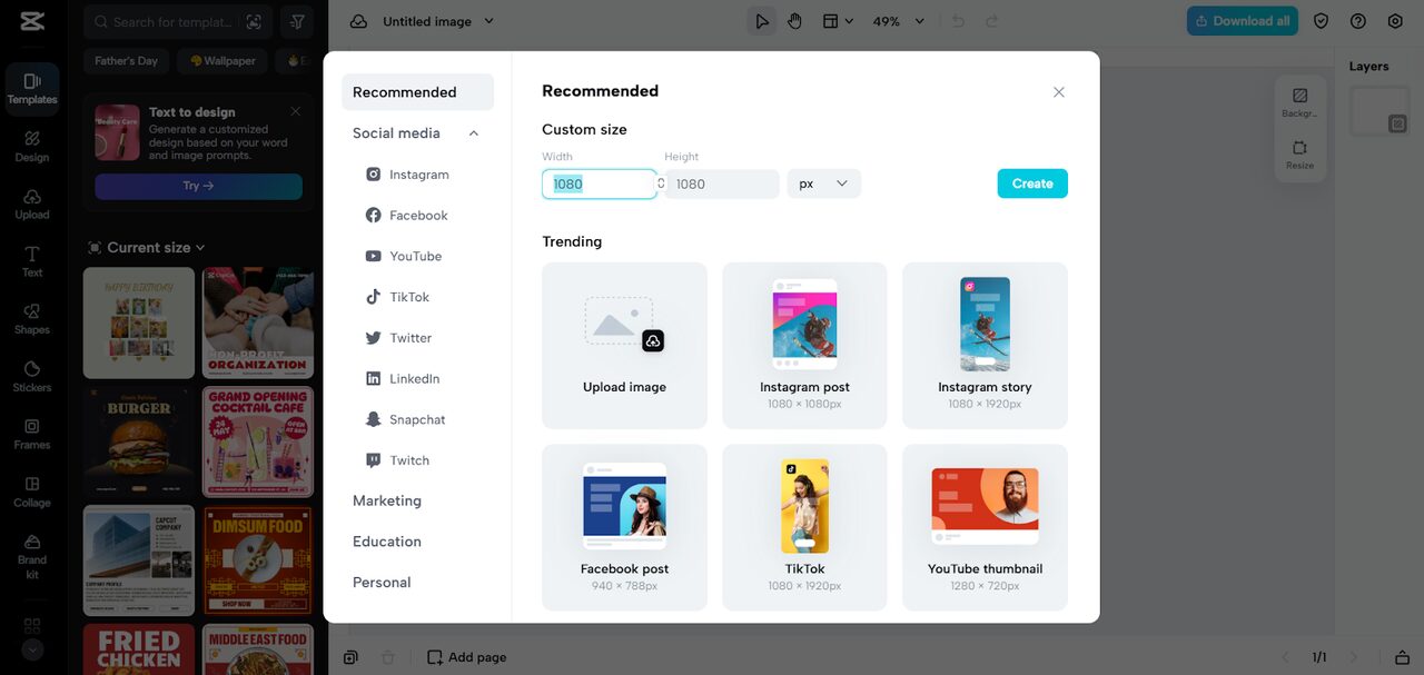 Upload your own image