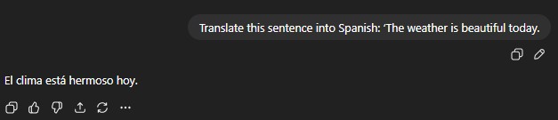 Language Translation (Zero-Shot Prompting)
