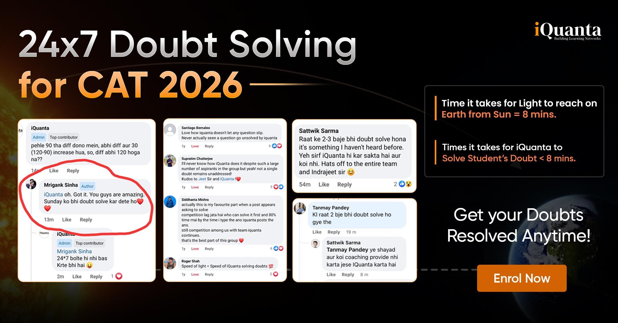 24/7 Doubt-Solving Assistance (iQuanta CAT Coaching)