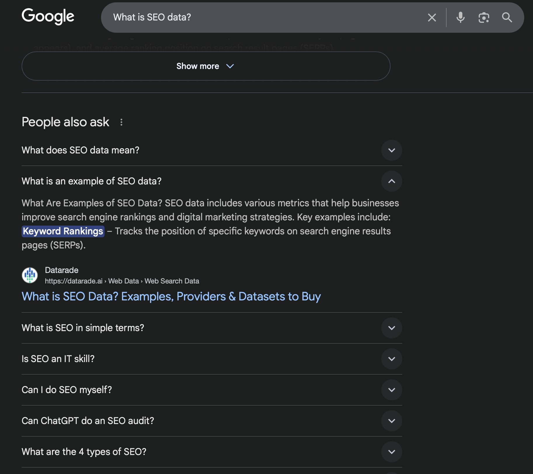 Google SERP (SEO Data to Identify Market Shifts)