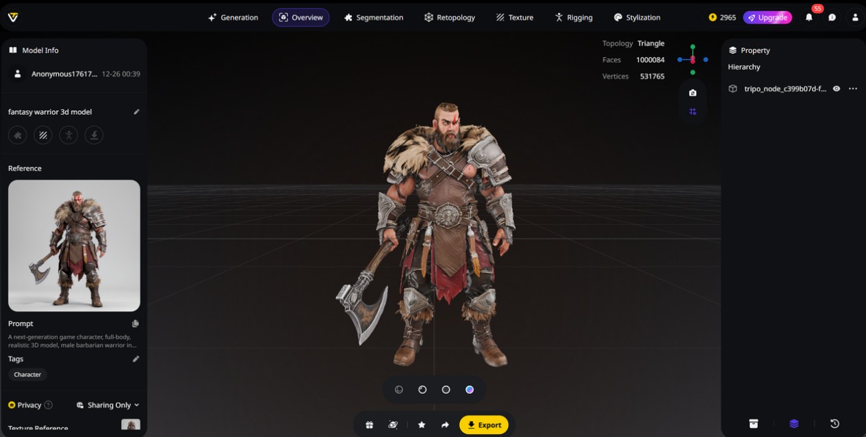 Tripo Studio: Image to 3D