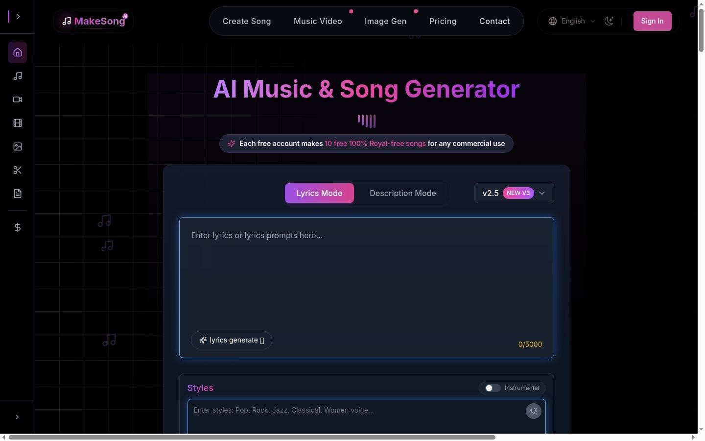 MakeSong — Best for Social Media Content